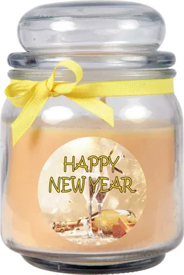 Produktbild von HS Candle "Neujahr" Duftkerze im Bonbonglas - viele Motive zur Auswahl, Duftkerze als Ideale Neujahrs Dekoration
