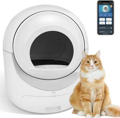 Immagine prodotto di Lettaia automatica con sensore – Lettaia compatta per interni – Lettaia senza sfregamento – Inodore e igienica – Per gatti di tutte le taglie – Lettaia ermetica con sistema autopulente