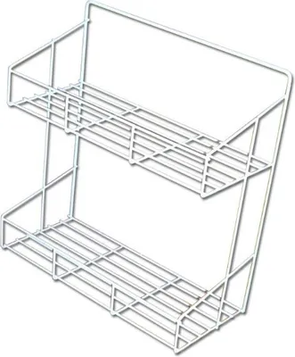 Obrázek produktu pro Polička koupelnová 2 patra bílá 34x33,5x14,5cm