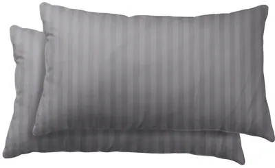 Produktbild von 2 Kissenbezüge Kissenhülle Dekokissenhülle 40x80 cm gestreift grau Microfaser