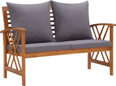 Zdjęcie produktu dla The Living Store Ławka ogrodowa z poduszkami 119 cm lite drewno akacjowe