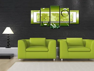 Produktbild von Akustikbild Abstrakt 200x100 cm 5-teilige Bilder Akustikschaum Hochleistungsschallabsorber Schallschutz Leinwand 5 tlg Wandbild Raumakustik Schalldämmung 51433