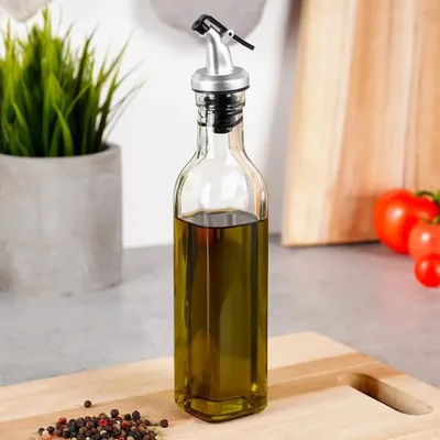 Zdjęcie produktu dla Butelka na olej i ocet - szklana butelka z dozownikiem - 250 ml