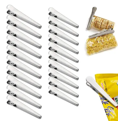 Produktbild von Set mit 20 Verschlussclips – Metallverschlüsse zur Lebensmittelaufbewahrung und mehr