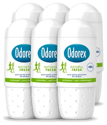 Produktbild von 6 x Odorex Deodorant Roller Natural Fresh - 50 ml - Vorteilspackung - 6 Stücke