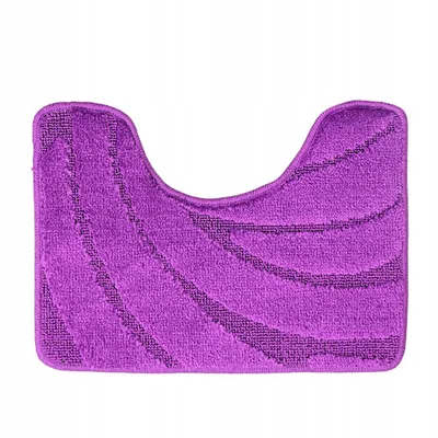 Produktbild von Badteppich Set 2-tlg. Violett - Badezimmer Teppich Rutschfest & Weich - Badteppich, Badvorleger - Badematten Set Lila 50x80 cm