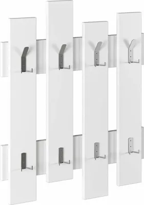 Produktbild von Garderobe/Kleiderbügel Dpons, Kleiderhalter, Wand-Kleiderständer-Struktur, Wandgarderobe, 64x4h79 cm, Weiß