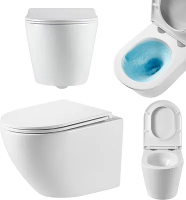 Productafbeelding van Invena Limnos hangtoilet met vortexspoeling, losse toiletzitting en zachte sluiting