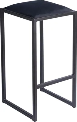 Produktbild von FERRO Barhocker 64 cm Schwarz – Moderner Metall Barstuhl ohne Lehne im Loft-Stil mit Gepolstertem Sitz