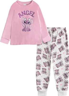 Image de Lilo & Stitch - Pyjama avec pantalon long pour filles, manches longues NS9668 (146-152) (rose)