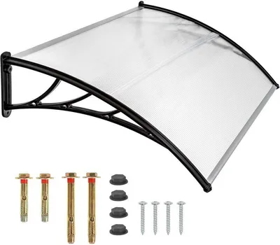 Obrázek produktu pro Plastová vchodová stříška ve více velikostech a barvách - 120x90 cm, černá