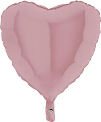 Produktbild von 18"/Ø46cm Herz Folienballon Uni | Matte Satin Pink
