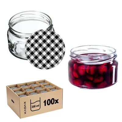 Obrázek produktu pro KADAX malé zavařovací sklenice 250 ml, sklenice na džem s víčkem, vzduchotěsné sklenice na dárky