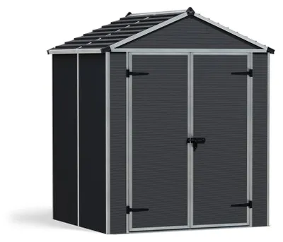 Produktbild von Palram - Canopia Kunststoff Gerätehaus Rubicon 65 Dunkelgrau 154x185x217 cm