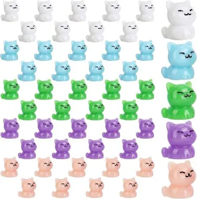 Produktbild von Kleine Katzen Figuren Set 50 Stück bunt Dekoration