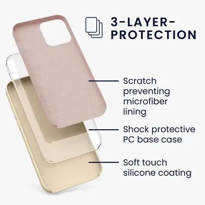Produktbild von kwmobile Handyhülle für iPhone 12 Hülle / iPhone 12 Pro Hülle - Silikon Handy Case - weiche Oberfläche - kabelloses Laden - Perlmutt
