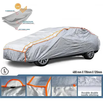 Image de Housse de voiture imperméable anti-grêle avec revêtement en aluminium, taille L - 480 cm x 178 cm x 120 cm
