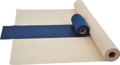Produktbild von Sensalux Kombi-Set 1 Tischdeckenrolle 1,5m x 25m creme + Tischläufer 30cm blau