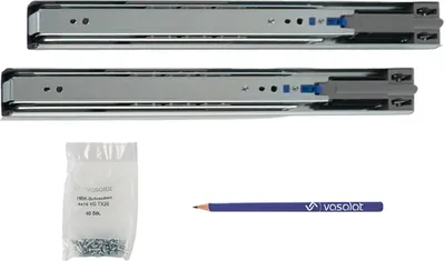 Produktbild von Schubladenschienen 300mm softclose Kugelführung - Vollauszug mit integrierter Dämpfung, 32-Systemlochung - 1 Paar