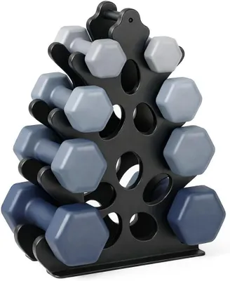 Image de Haltère standard - Pour l'entraînement à domicile - 4 niveaux de poids - 80 cm - Noir