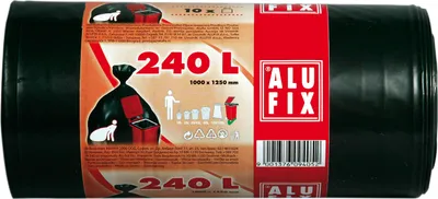 Produktbild von Alufix Grossvolumensäcke 240L Schwarz, 10 Stück; MS240ROLUNI