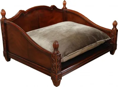 Image de Casa Padrino Canapé baroque de luxe pour chiens et chats en chêne massif brun - Lit pour chien Lit pour chat - Edition limitée