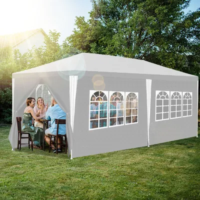 Immagine prodotto di Yakimz gazebo da giardino - gazebo da giardino, tenda per birra per mercati e feste, ideale per matrimoni bianco 3x6m