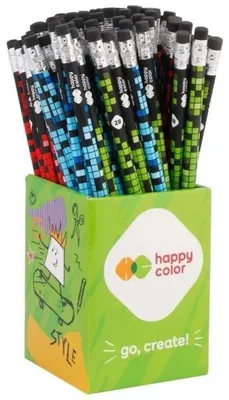 Image de Crayons à papier avec gomme 2B Pixi Blox (72 pièces) HAPPY COLOR - GDD