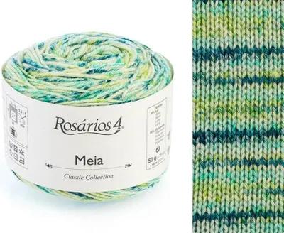 Produktbild von Rosarios 4 Meia Print Sockenwolle 123, Merino-Mix, weiche & strapazierfähige Strickwolle, 50g