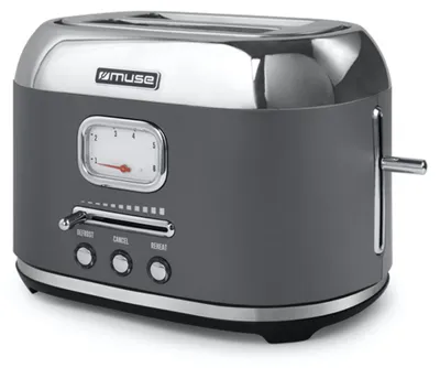 Produktbild von Muse MS-120 DG, 2 Scheibe(n), Grau, Edelstahl, Tasten, Niveau, 1000 W, 220 - 240 V