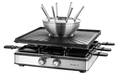 Productafbeelding van EMERIO Raclettegrill met 8 pannetjes en 8 fonduevorken