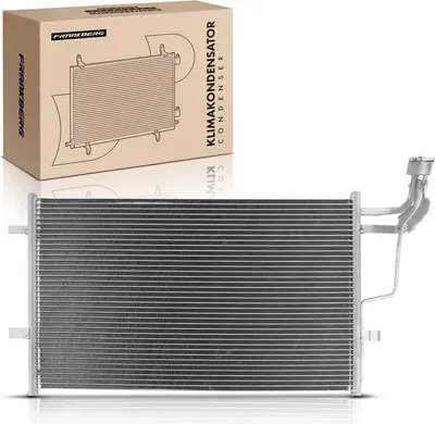 Imagen del producto de Condensador de aire acondicionado Frankberg, compatible con Mazda 3 (sedán) BL, modelos 1.6L, 2.0L, 2.3L y 2.2L, años 2008-2014