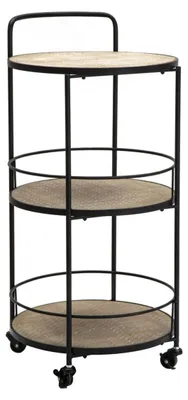 Immagine prodotto di Carrello Arex in ferro e MDF nero e rovere – 40 x 41,5 x H 82 cm