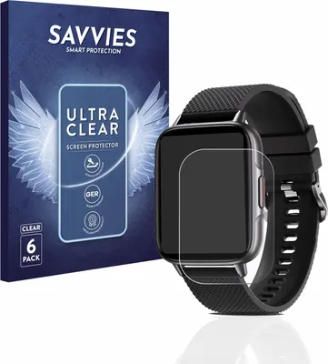 Produktbild von 6x Für Bozlun 1.7" Smartwatch 2022 Schutzfolie Savvies Displayschutz Display Schutz Folie Klar Transparent