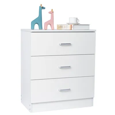 Image de Table de chevet ALIGHTUP table de chevet 3 tiroirs, blanc, 56 x 33 x 66 cm