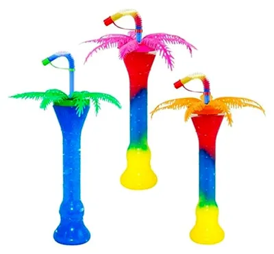 Produktbild von 5 Slush-Eisbecher mit Deckel und Trinkhalm, 330/350 ml