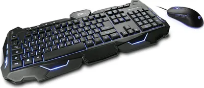 Produktbild von Gaming Tastatur- und Maus-Set, Beleuchtete Gaming Tastatur & Maus Set | LED-Beleuchtung | RGB | schwarz | QWERTZ-Tastenlayout | 2400 DPI