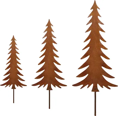 Produktbild von Rostikal Weihnachtsdeko Tannenbaum Deko Weihnachtsbaum Set zum Stecken Rost Gartendeko