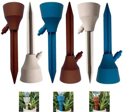 Immagine prodotto di Set di vasi con serbatoio per piante, 6 pezzi, blu, beige, rosso