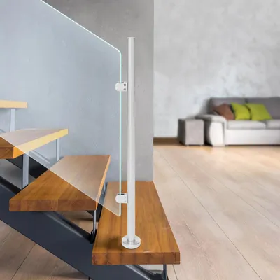 Obrázok produktu pre Stĺpiky zábradlia – stĺpiky madla z nehrdzavejúcej ocele – výška 110 cm – na balkón a terasu – strieborné