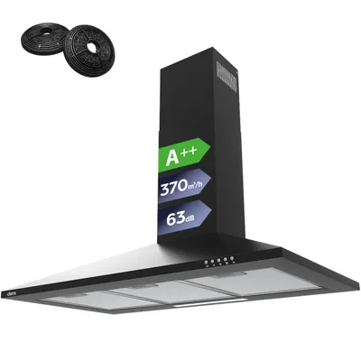 Produktbild von CIARRA A++ 370 m³/h Dunstabzugshaube 90 cm Wandhaube Pyramide Abzugshaube 3 Stufen VMB9201