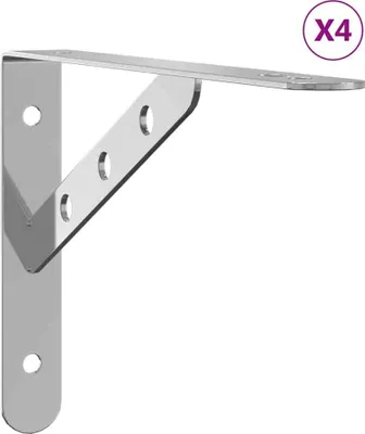Produktbild von vidaXL Regalträger 4 Stk. 23,5x2,5x15,5 cm Silbern Edelstahl