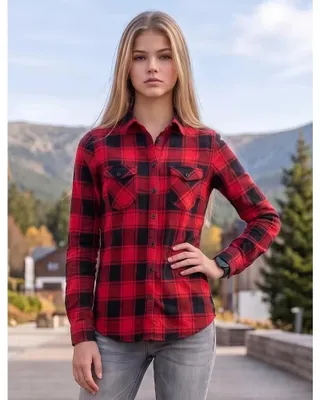 Zdjęcie produktu dla Brandit Ladies - FLANELL Shirt schwarz / rot - L
