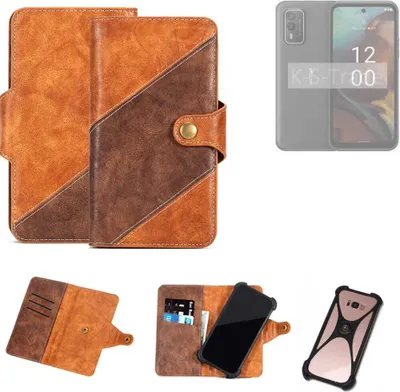 Produktbild von K-S-Trade Handyhülle Schutzhülle Bookstyle Case Wallet-Case kompatibel mit Nokia XR21 Cover Klapphülle Kantenschutz Smartphone dunkelbraun braun 1x
