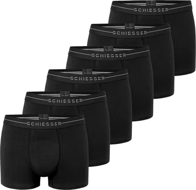 Produktbild von Schiesser 6er Pack Baumwolle Flex Retro Short / Pant Mit Logo-Webgummibund, Perfekter Sitz, hoher Komfort, Elastisches Material schwarz 4