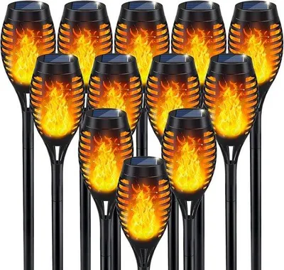 Image de Lampes solaires en béton pour l'extérieur, lot de 12, éclairages d'extérieur étanches à énergie solaire, lampes de poche LED pour l'extérieur, éclairage décoratif pour jardins