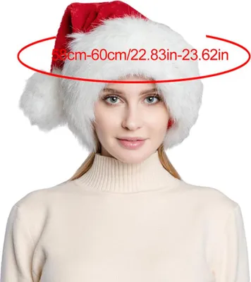 Zdjęcie produktu dla Świąteczna czapka Mikołaja czerwona gruba duża puszysta czapka dla dorosłych mężczyzn kobiet ciepła impreza narciarska cosplay wakacje