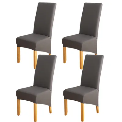 Immagine prodotto di confezione da 4 coprisedia sedie universali elasticizzate coprisedia sala da pranzo coprisedia per matrimonio casa festa, grigio scuro