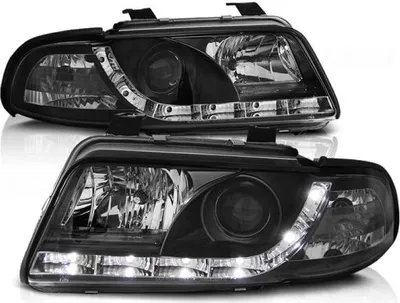 Produktbild von LED Tagfahrlicht Design Scheinwerfer passend für Audi A4 B5 99-00 schwarz