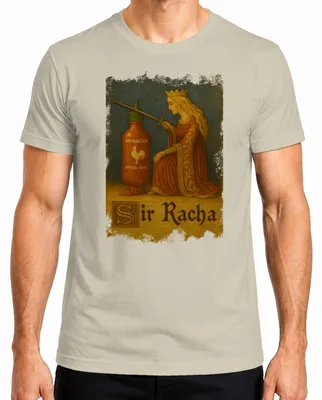 Produktbild von Sir Racha Sriracha Ritter Ritterschlag Königin Mittelalter Chili Herren T-Shirt, Natur, M